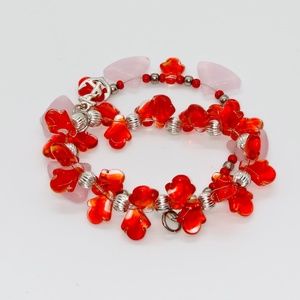 Peruvian Glass Stone Bead Charm Bracelet
